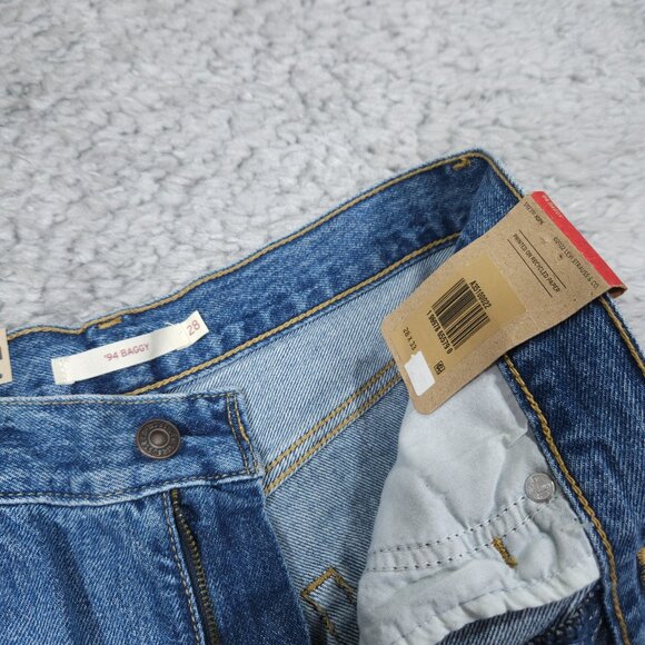 Levi's 94 Baggy Y2K Loose Straight Leg Ripped Blue Jeans Women's Size 28x33 - Picture 6 of 12